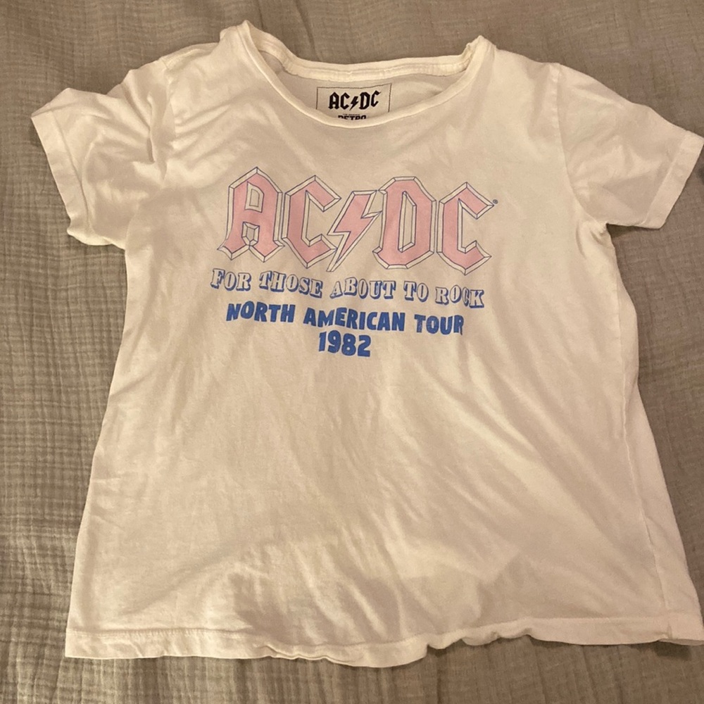 AC/DC Graphic Tee pink and blue shirt